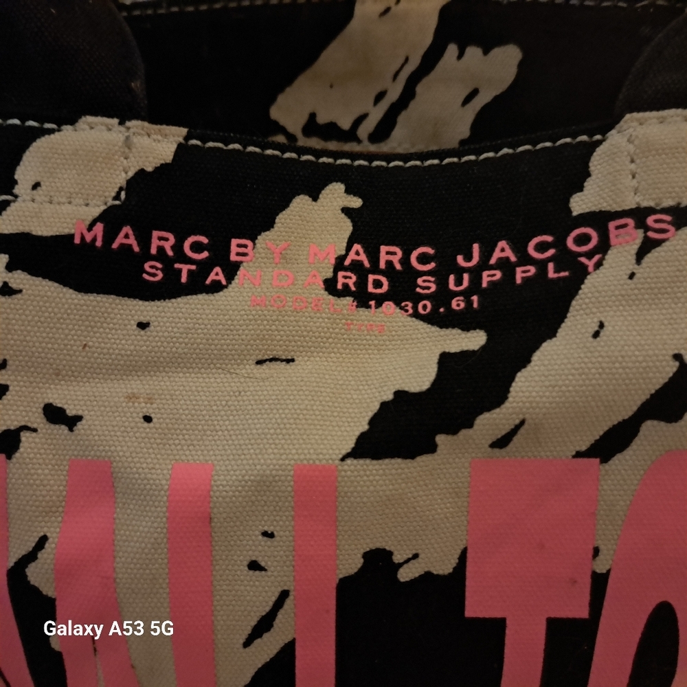 Small tote by Marc Jacobs black khaki and hot pink - Picture 2 of 4